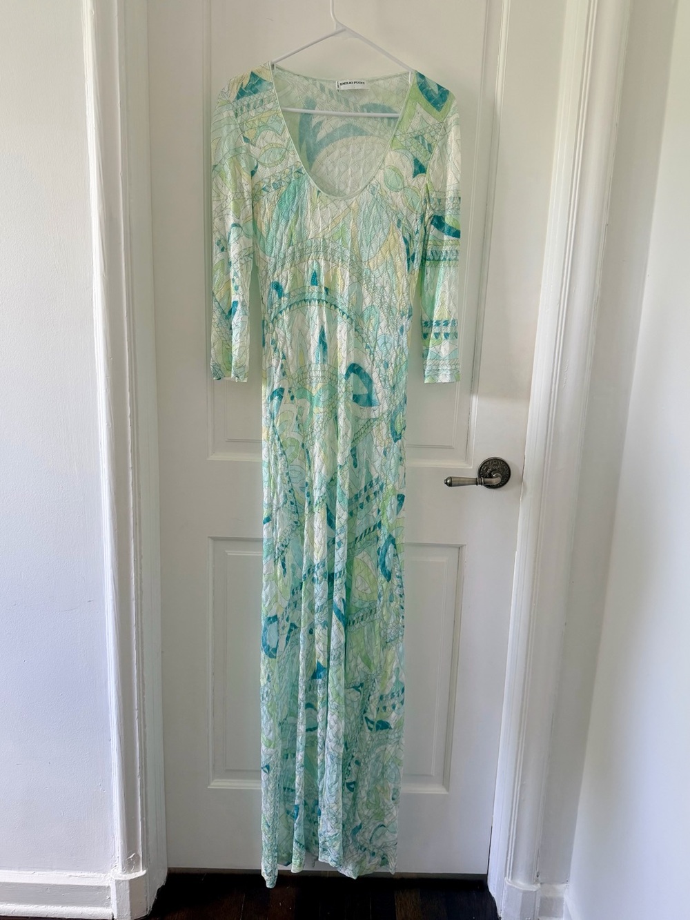 Emilio Pucci printed knit long sleeve maxi dress